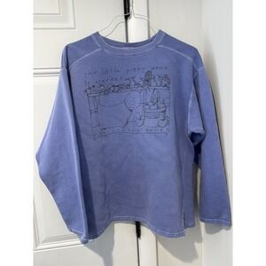 Vintage Authentic Pigment Women's Blue Violet Pike Place Piggy Sweatshirt‎ S